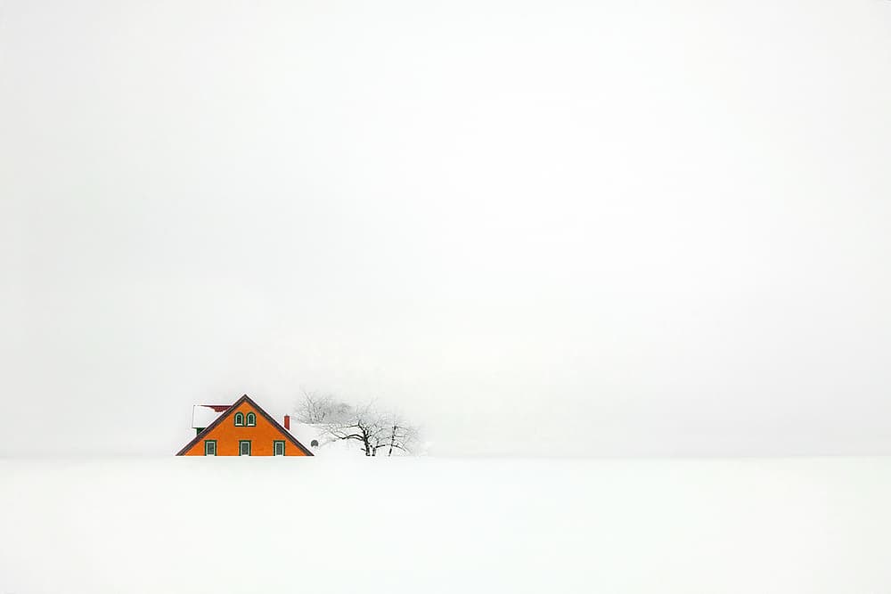 Solitary Winter Home by Rolf Endermann — canvas wall art