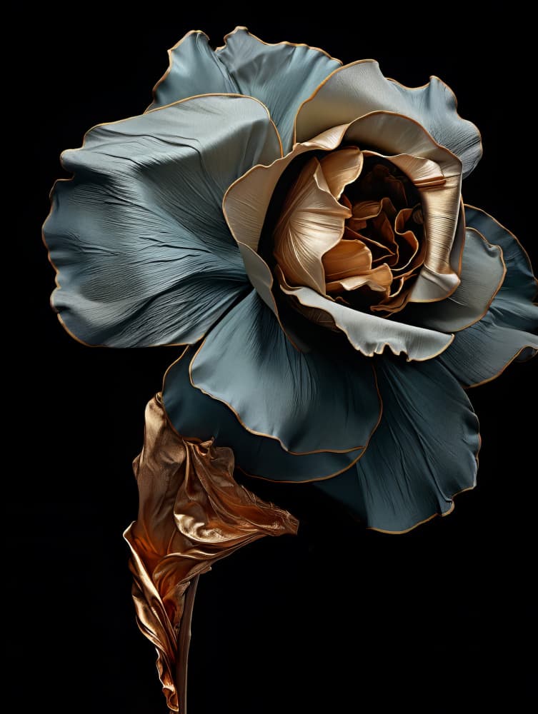 Golden Petal Bloom by Bilge Paksoylu — canvas wall art