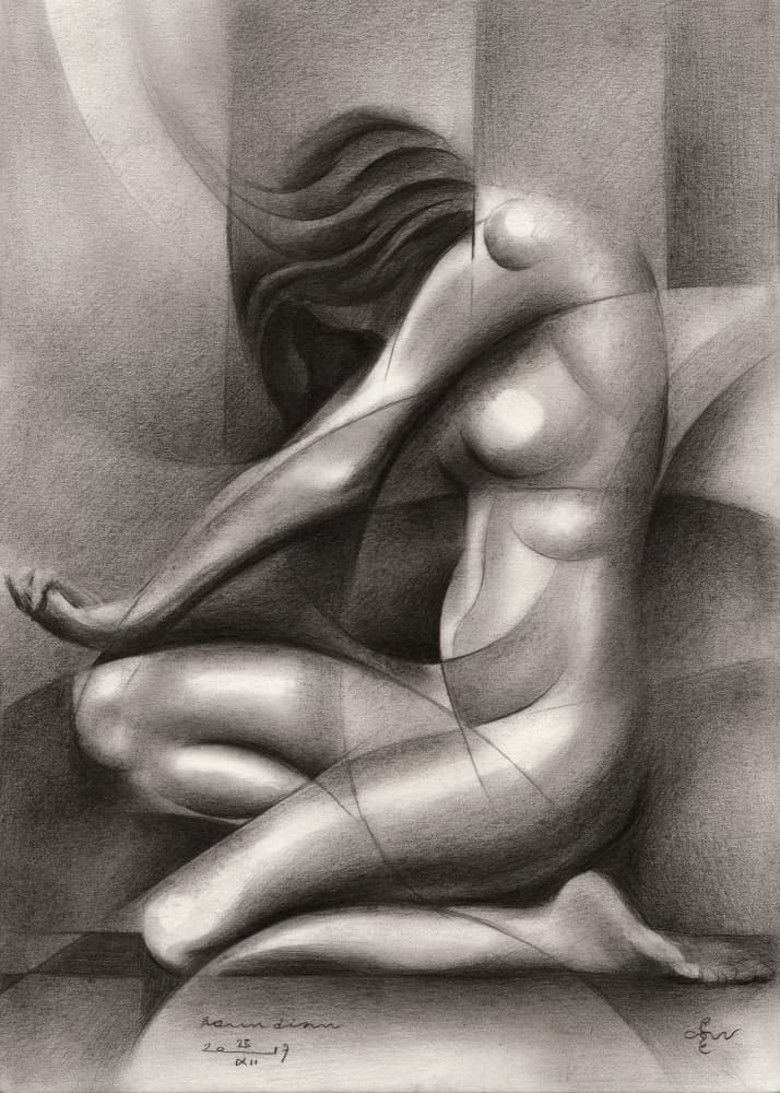Abstract Graceful Figure by Corné Akkers — canvas wall art