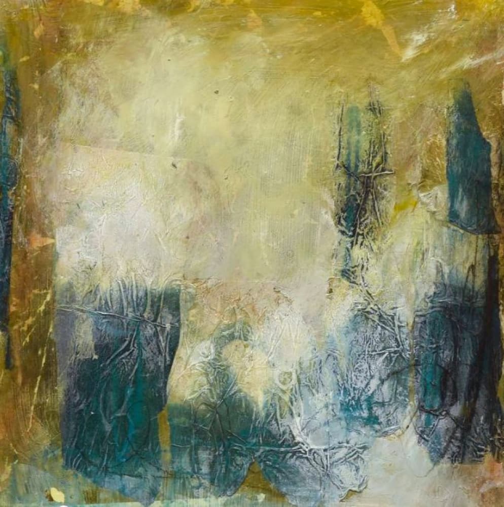 Textured Teal Gold by Deb Chaney — canvas wall art