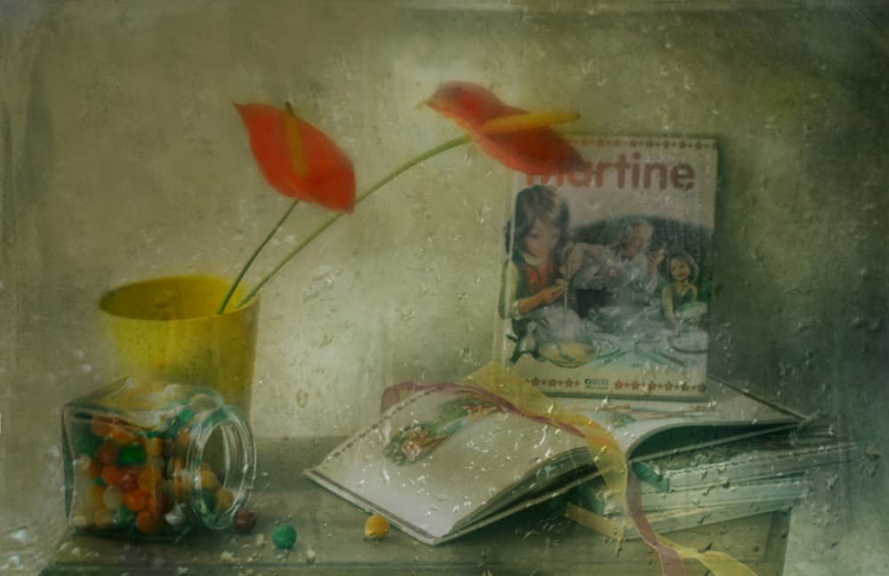 Cozy Rainy Day Still Life by Delphine Devos — canvas wall art