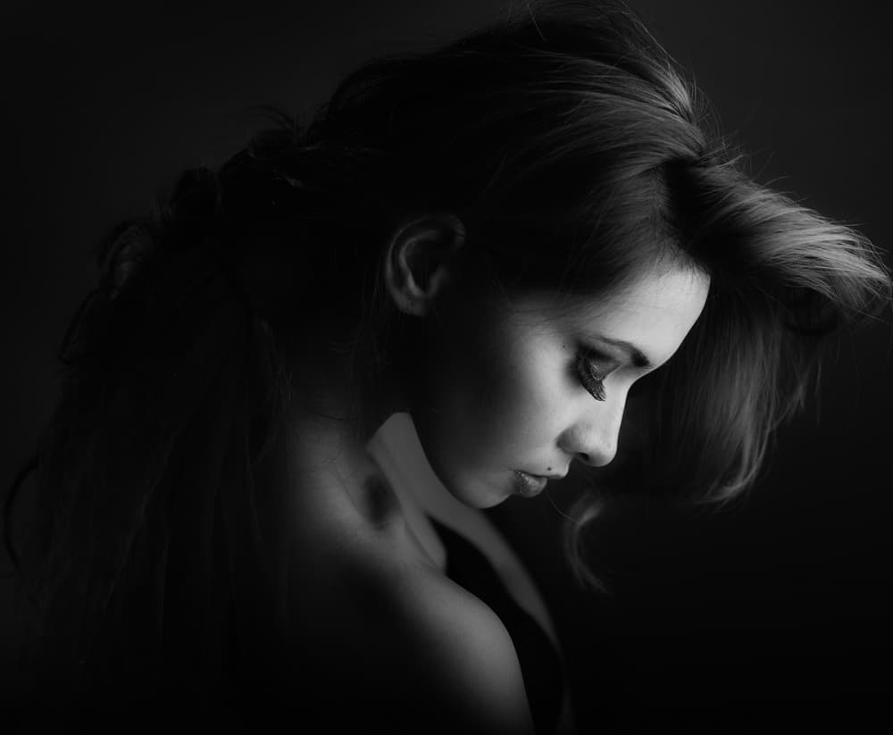 Pensive Woman Profile by Hari Sulistiawan — canvas wall art