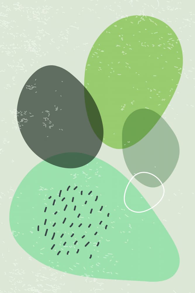 Abstract Green Shapes by jay stanley — canvas wall art
