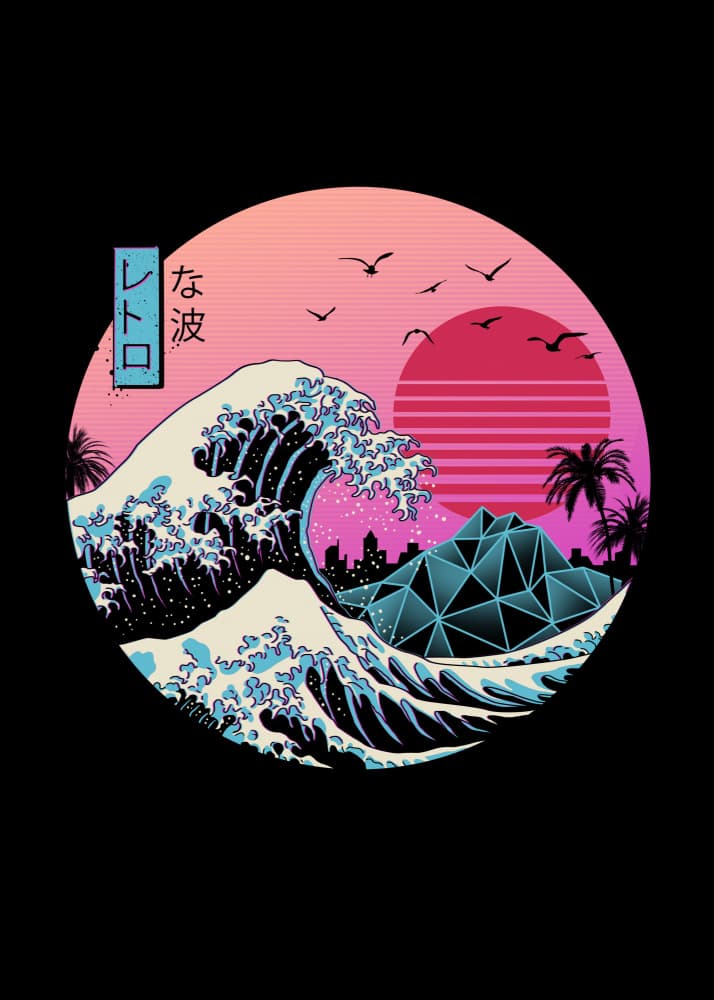 Great Retro Wave by Vincent Trinidad — canvas wall art