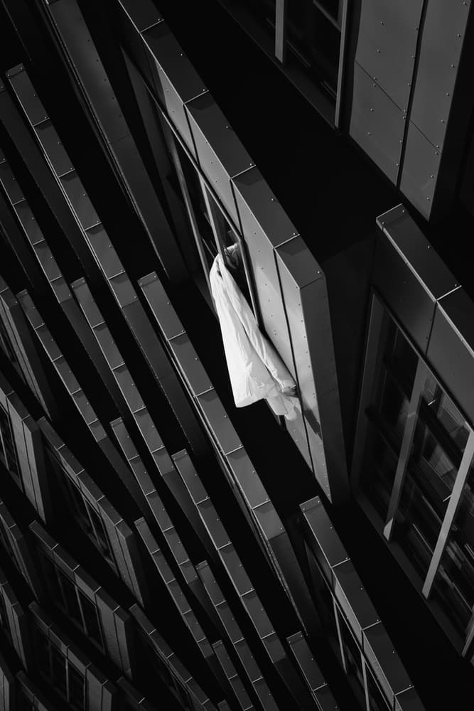 Modern Building White Coat by Jeroen van de Wiel — canvas wall art