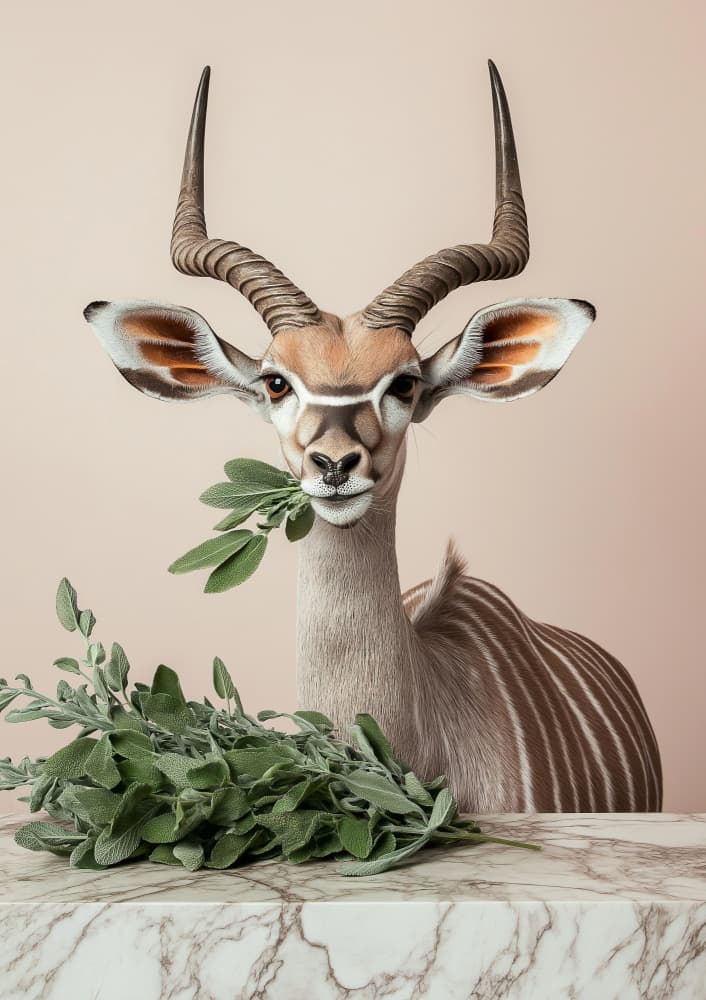 Kudu Eating Sage by Niky Rahner — canvas wall art