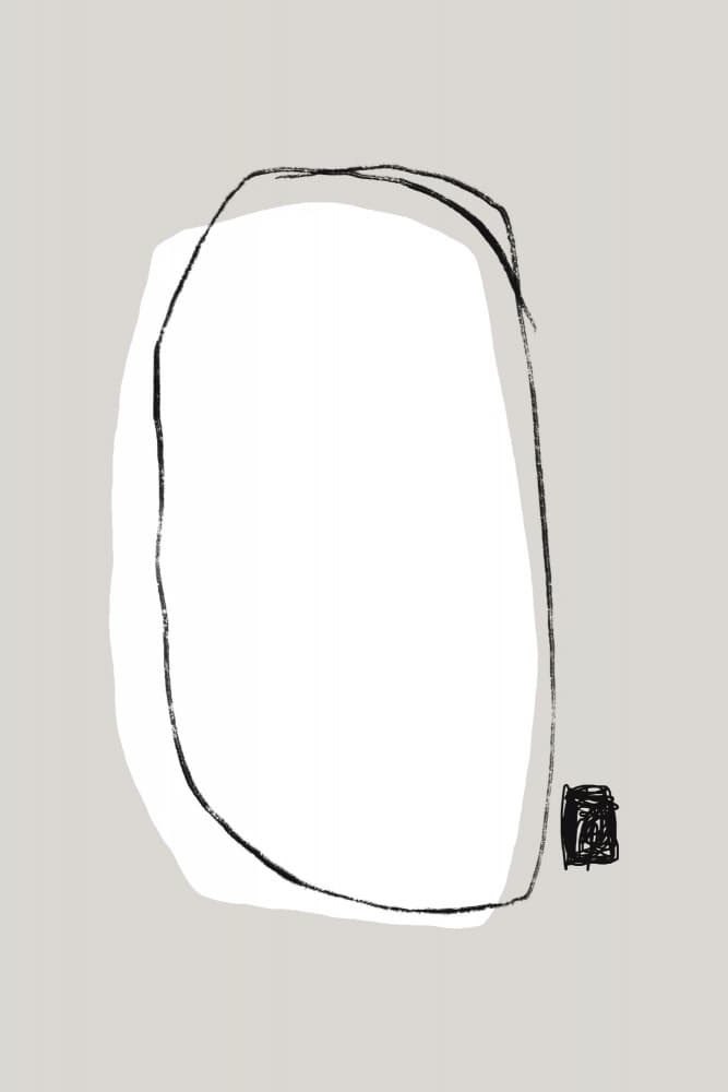 Black And White Oval Shape by uplusmestudio — canvas wall art
