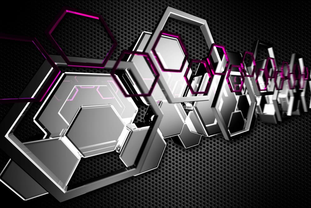Sleek Geometric Hexagons by Rafal Kulik — canvas wall art
