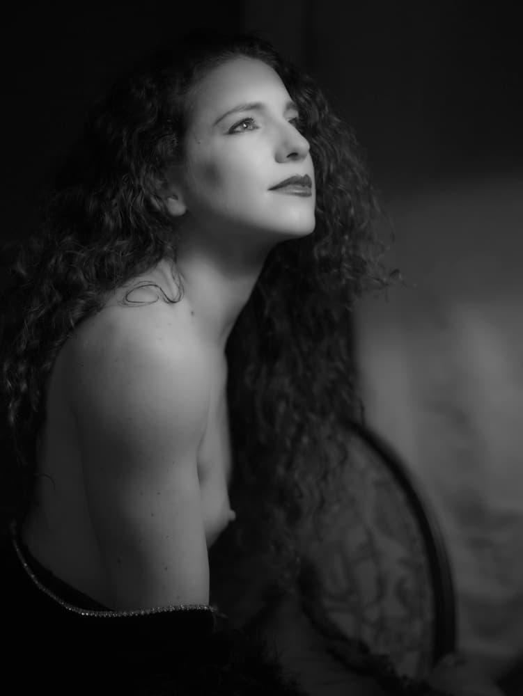 Pensive Woman's Gaze by Scott Michaels — canvas wall art