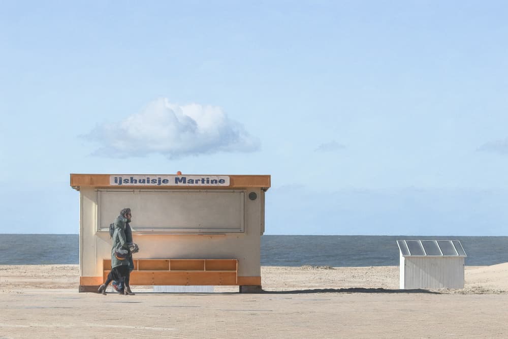 Coastal Dog Walk by Bruno Flour — canvas wall art