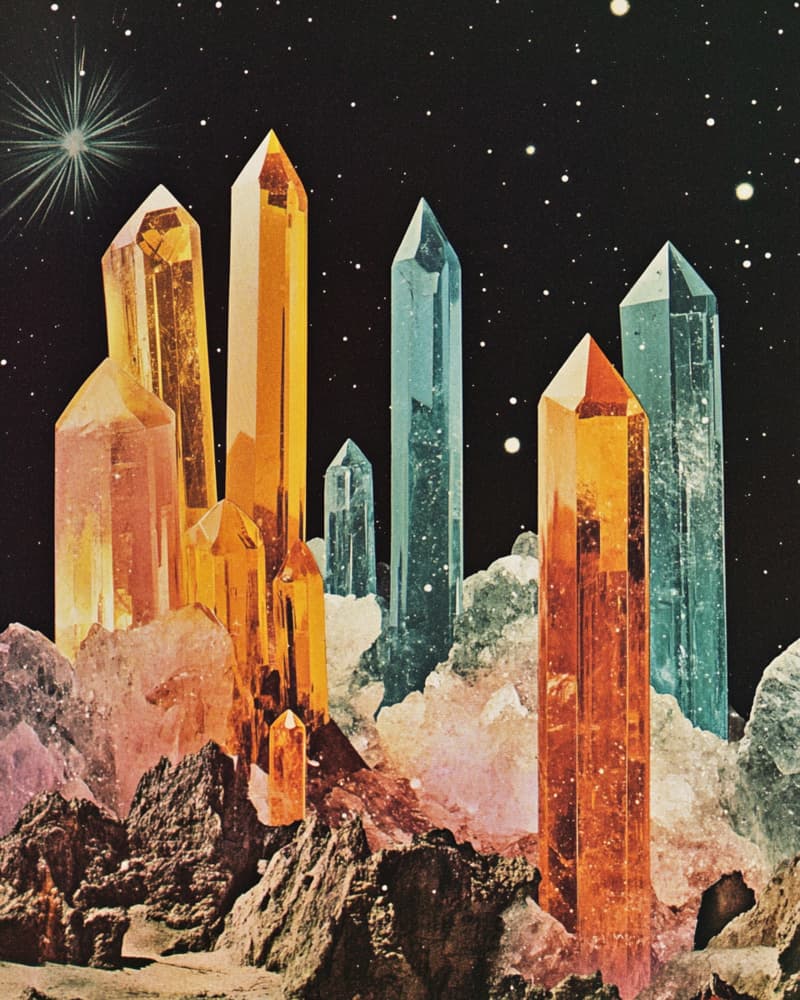 Starry Crystal Peaks by Samantha Hearn — canvas wall art