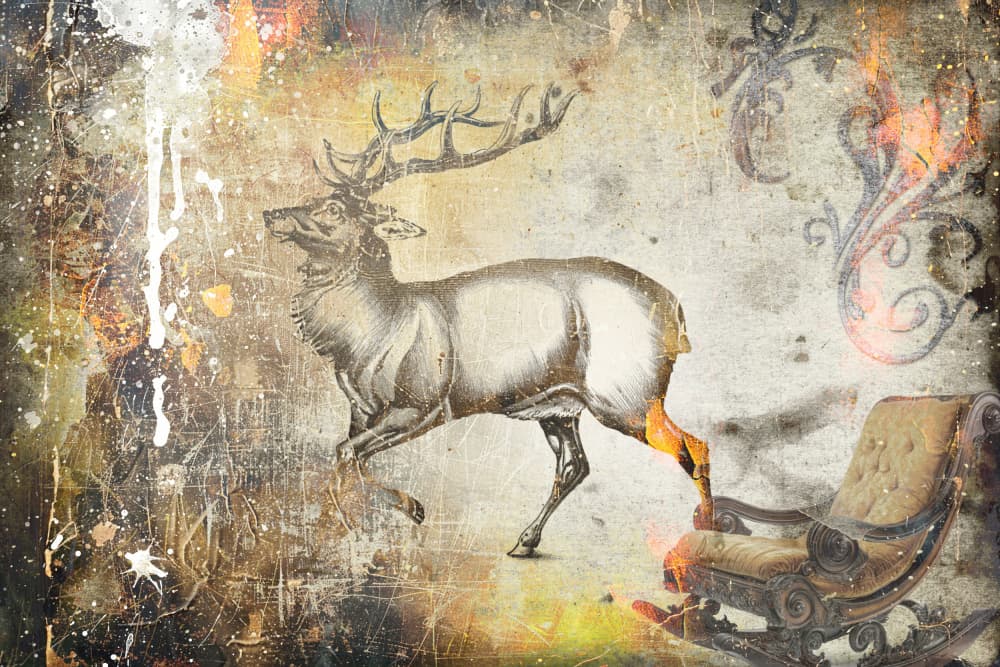 Surreal Running Stag by Rafal Kulik — canvas wall art
