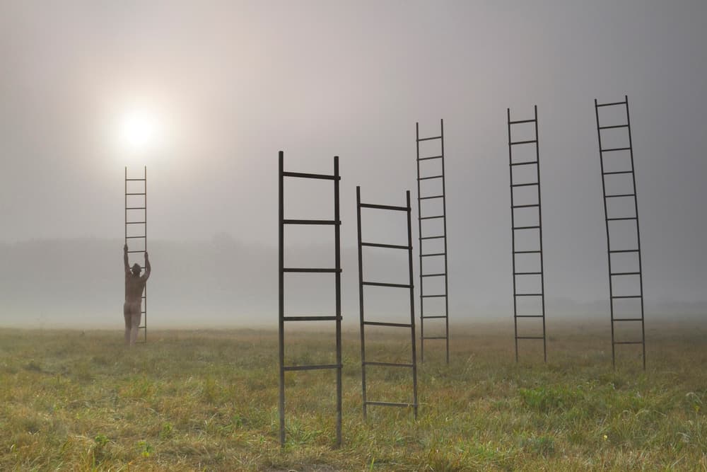 Ladder Into The Light by Leszek Paradowski — canvas wall art