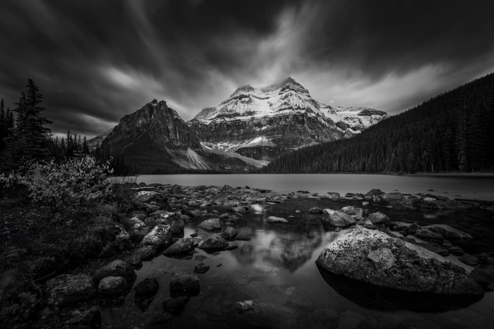 Dramatic Mountain Reflections by Bing Li — canvas wall art
