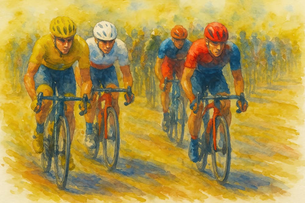 Cycling Race Action by Natalie Bruns — canvas wall art