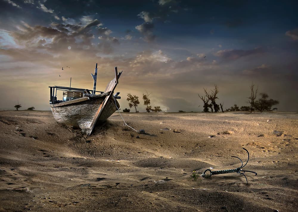 Forgotten Desert Boat by Sulaiman Almawash — canvas wall art