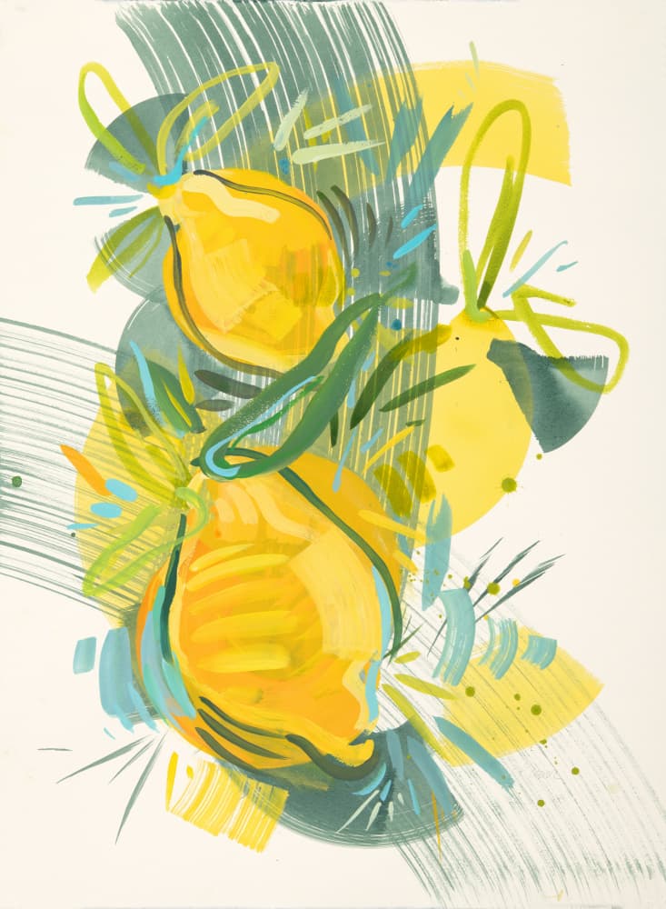 Vibrant Abstract Lemons by Kristin Cronic — canvas wall art