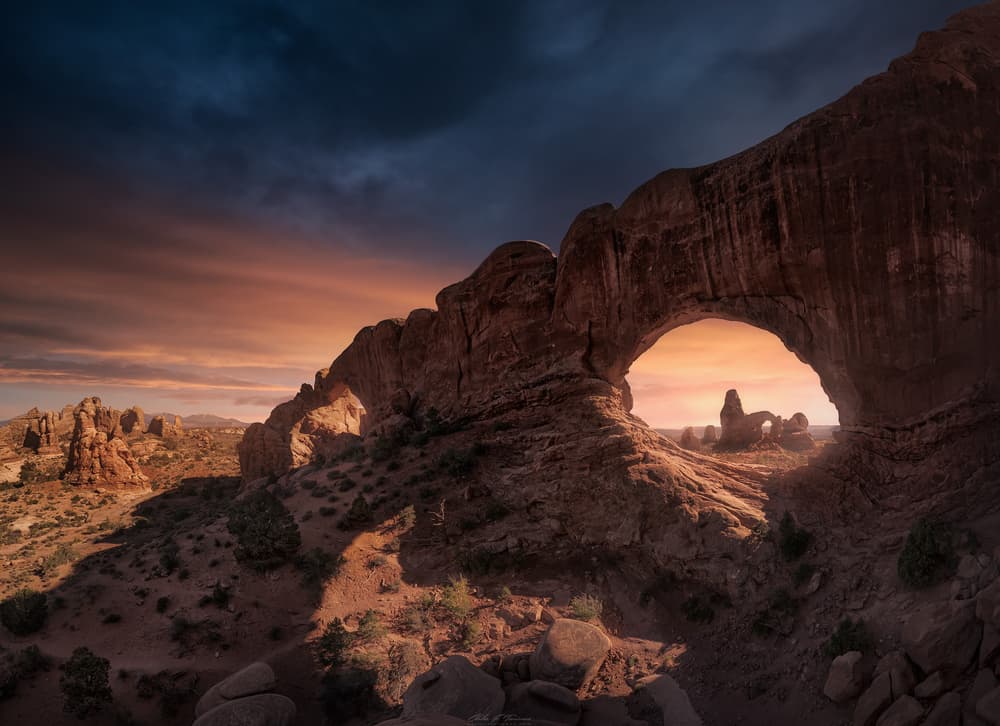 Desert Arch Sunset by Carlos F. Turienzo — canvas wall art