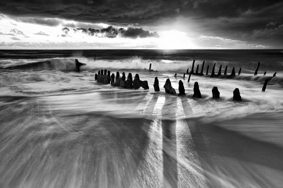 Shipwreck Sunset Serenity by Mel Brackstone — canvas wall art