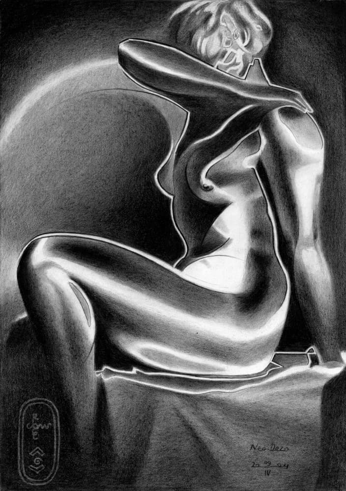 Glowing Art Deco Woman by Corné Akkers — canvas wall art