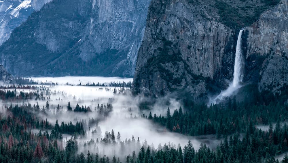 Misty Yosemite Falls by Rob Darby — canvas wall art