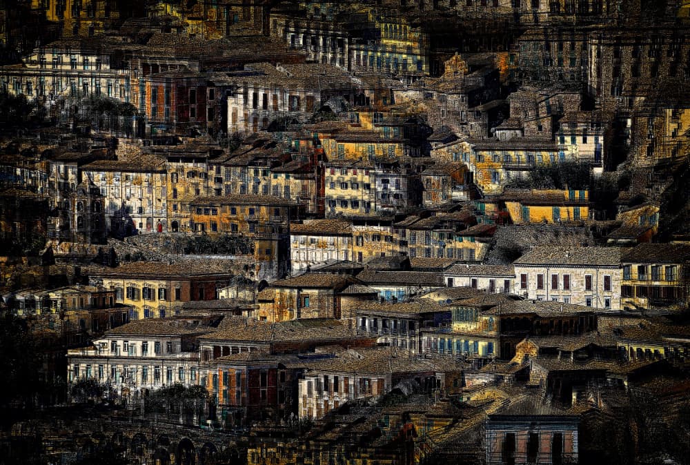 Hillside European Town by Raffaele Corte — canvas wall art