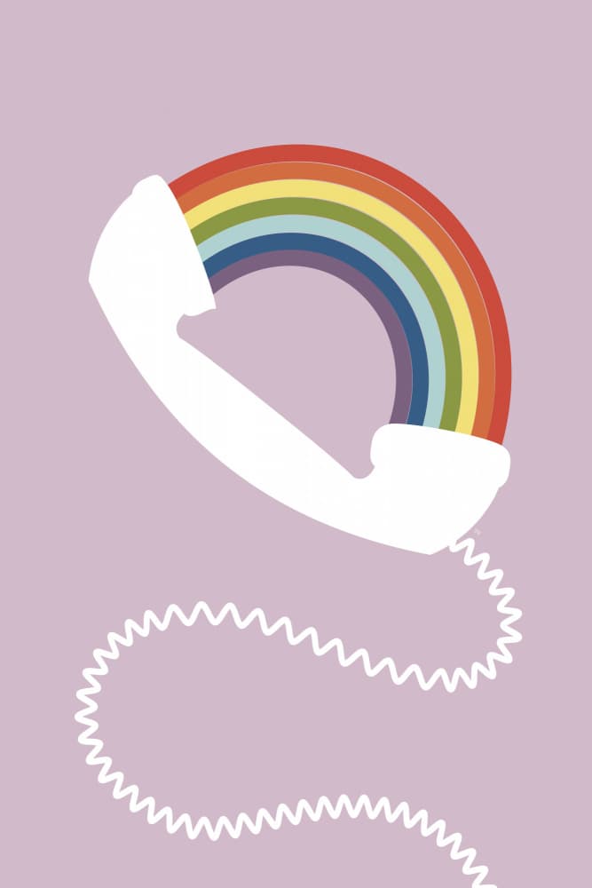 Rainbow Phone by Martina — canvas wall art