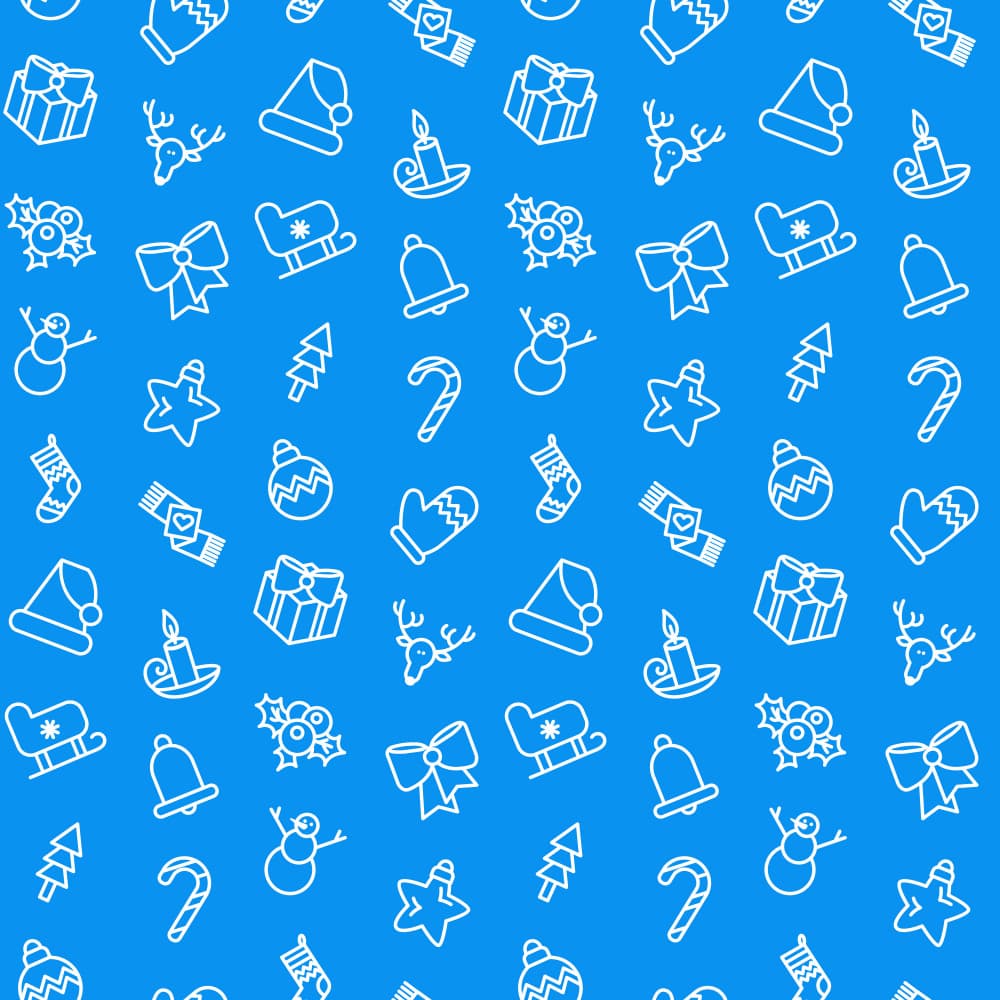 Festive Blue Christmas Pattern by Marika Barsrsind — canvas wall art