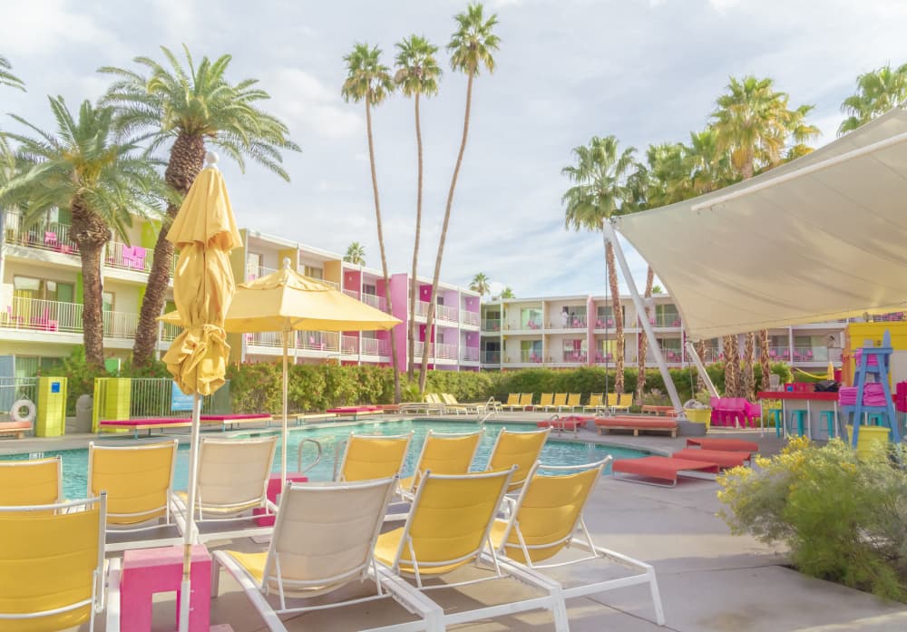 Poolside at the Saguaro Hotel - Palm Springs by Tom Windeknecht — canvas wall art