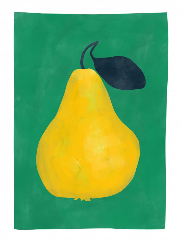 Vibrant Yellow Pear by Elena Ristova — canvas wall art
