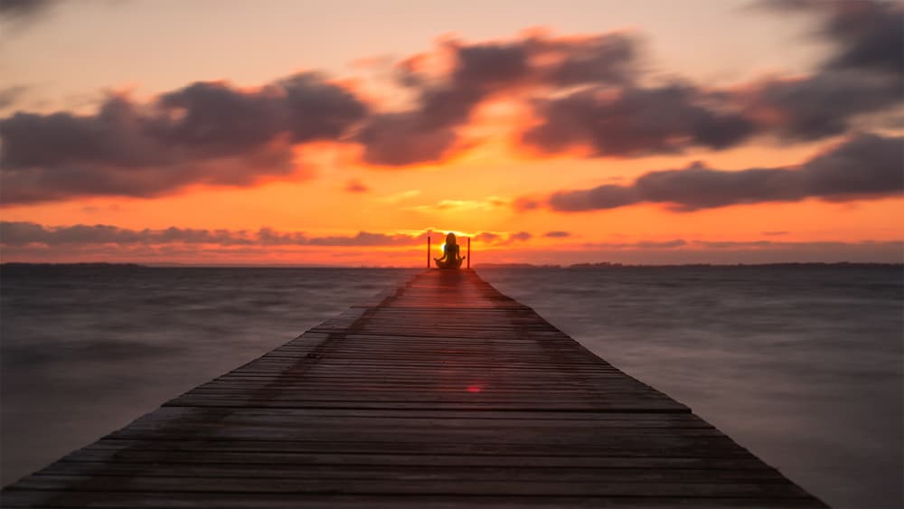 Sunset Meditation Pier by Leif Løndal — canvas wall art