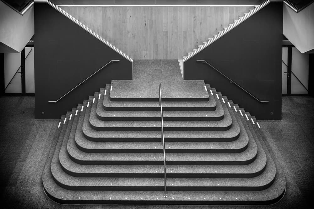 Modern Symmetrical Staircase by Theo Luycx — canvas wall art
