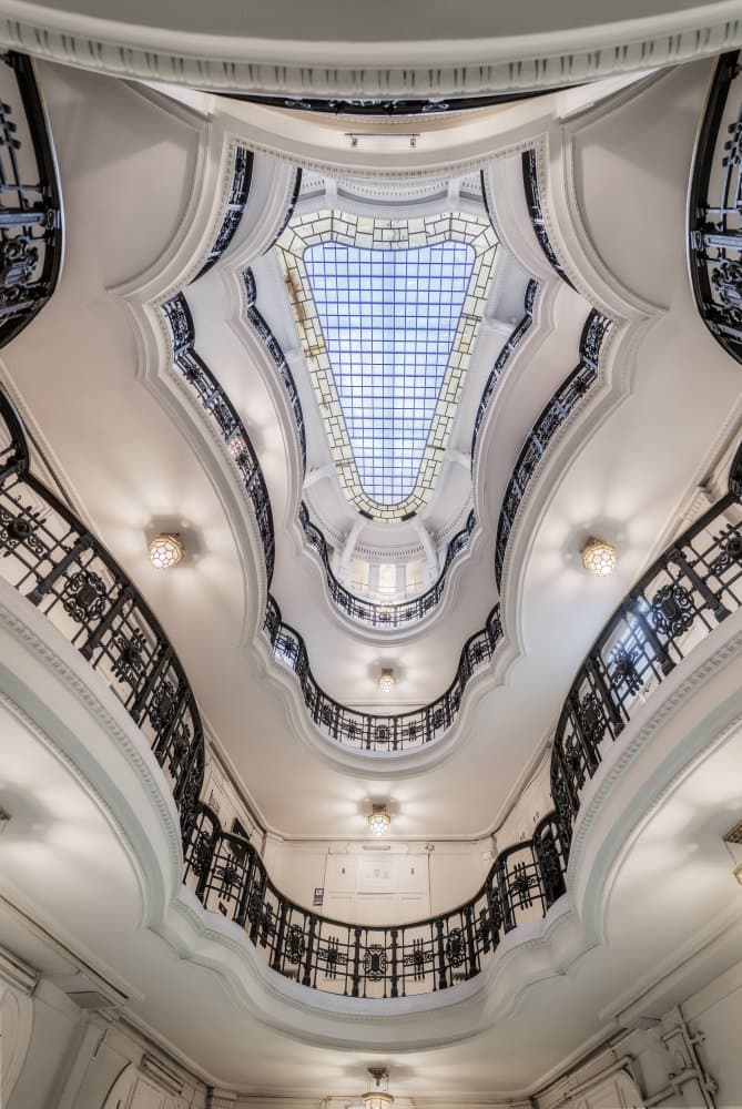 Ornate Spiral Stairwell by Jorge Ruiz Dueso — canvas wall art