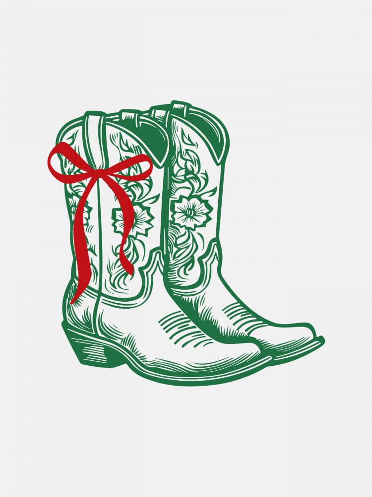 Festive Cowboy Boots by Jolly and Dash — canvas wall art