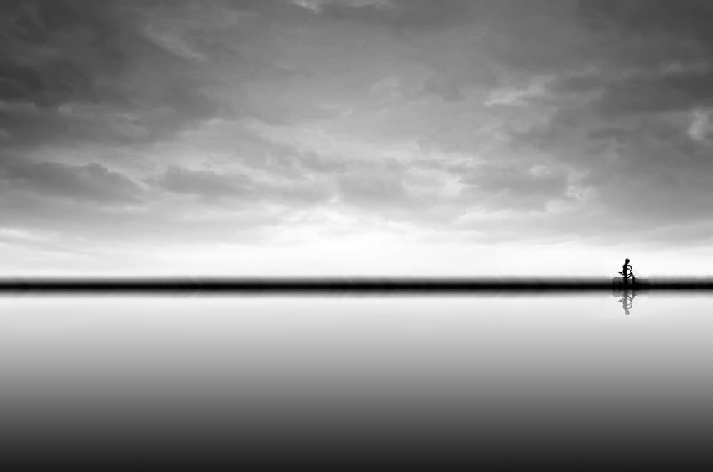 Lone Rider Reflection by Bocah Bocor — canvas wall art
