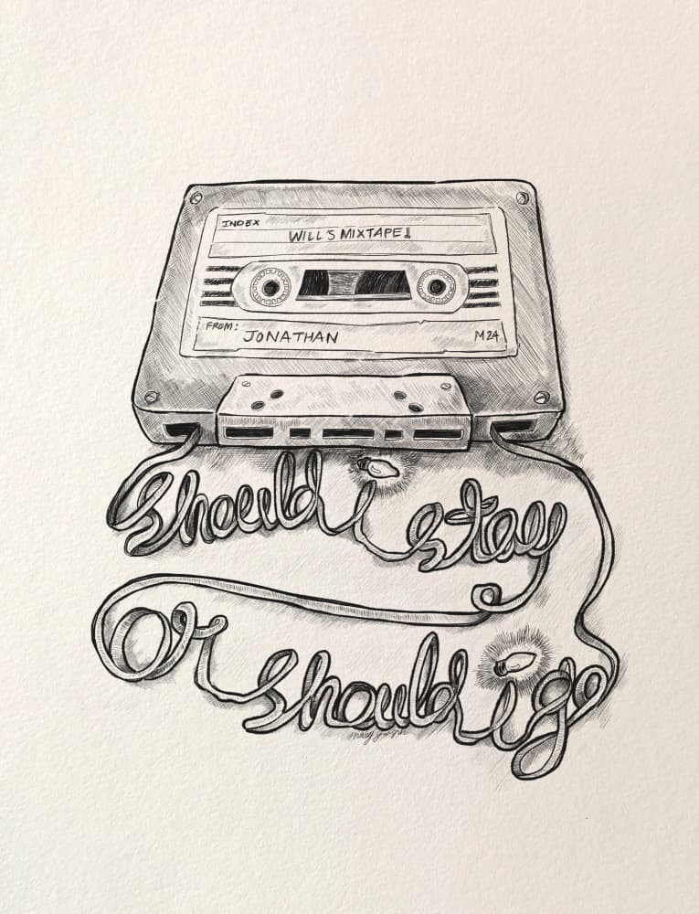 Retro Mixtape Lyrics by Mary Joseph — canvas wall art