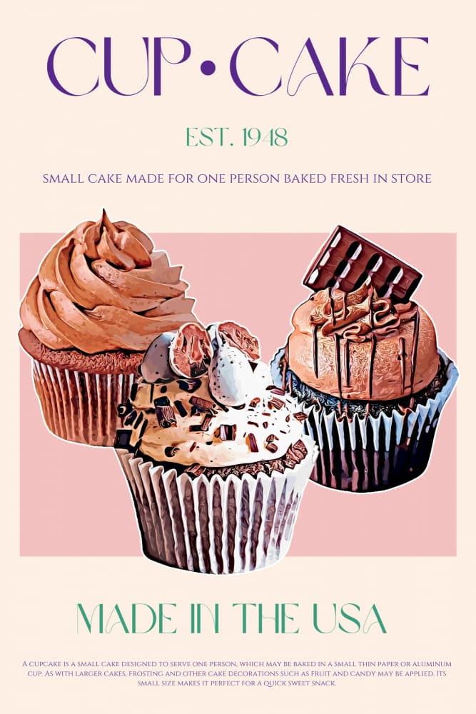 Delicious Frosted Cupcakes by Nazma Khokhar — canvas wall art