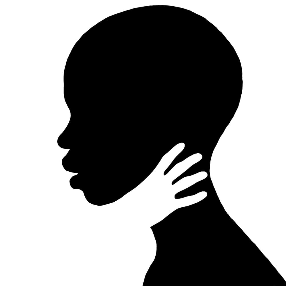 Child Profile Holding Hand by Hadi Malijani (Malenjani) — canvas wall art