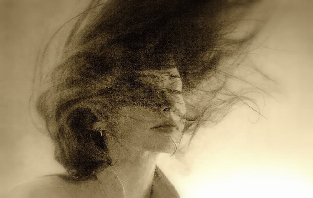 Dreamy Windblown Portrait by DAVID MINSTER — canvas wall art