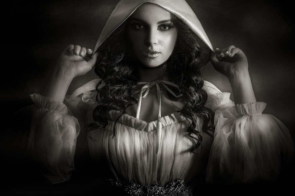 Mysterious Hooded Woman by Adela  Lia Rusu — canvas wall art