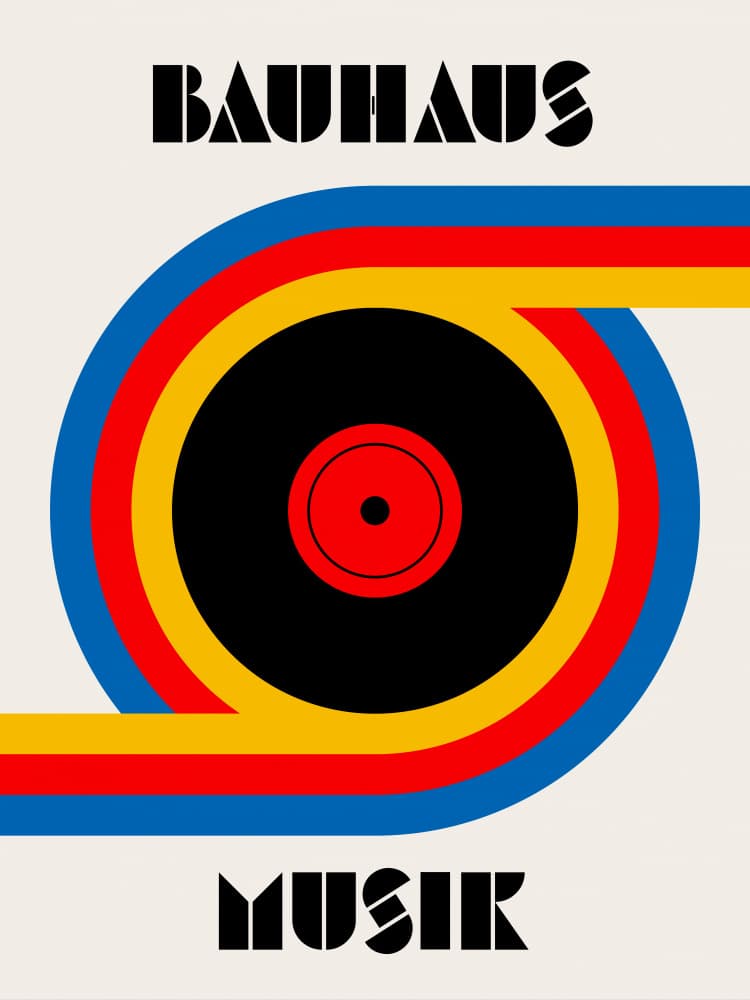 Bauhaus Music Record by Retrodrome — canvas wall art