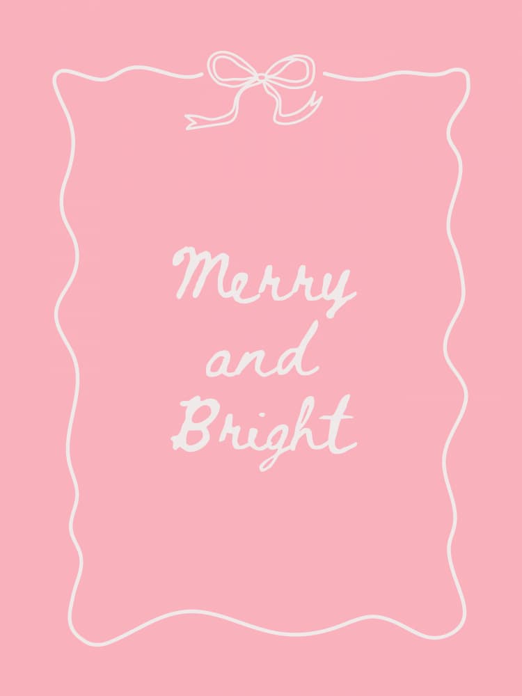 Pink Merry and Bright by Jolly and Dash — canvas wall art