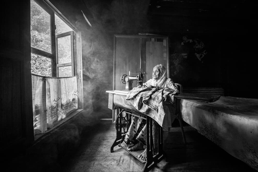 Vintage Seamstress at Window by Gunarto Song — canvas wall art