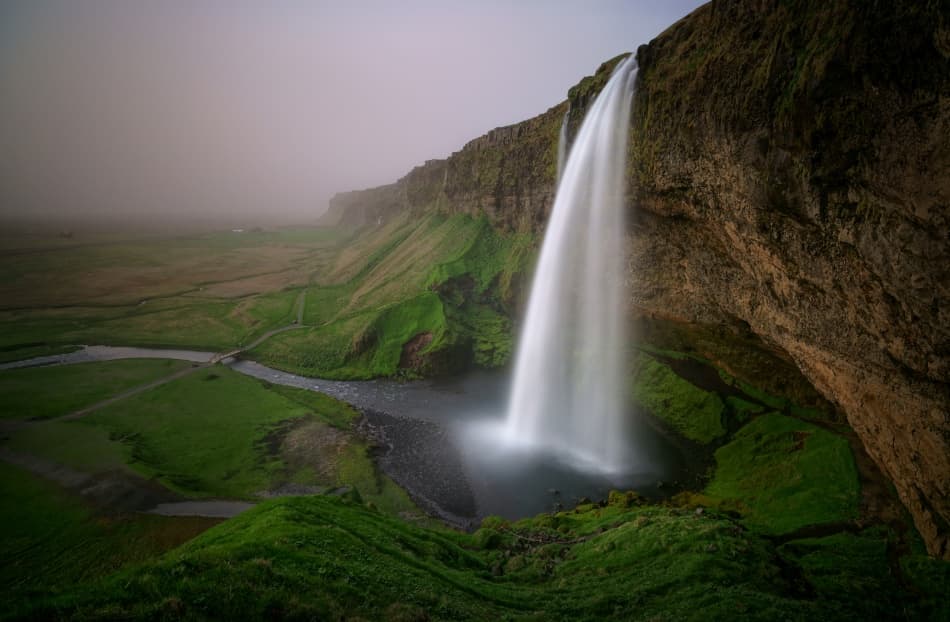 Misty Green Waterfall by Raymond Hoffmann — canvas wall art