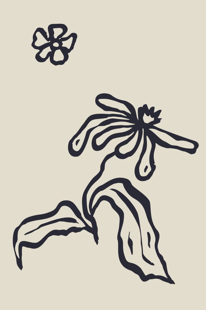 Simple Black Bloom by Anna Rose — canvas wall art