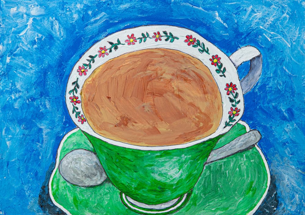 Floral Tea Cup by Dale Hefer — canvas wall art