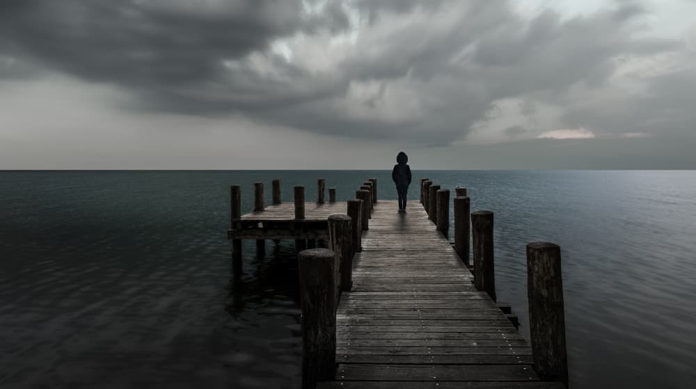 Dark Sea Solitude by Wim Schuurmans — canvas wall art