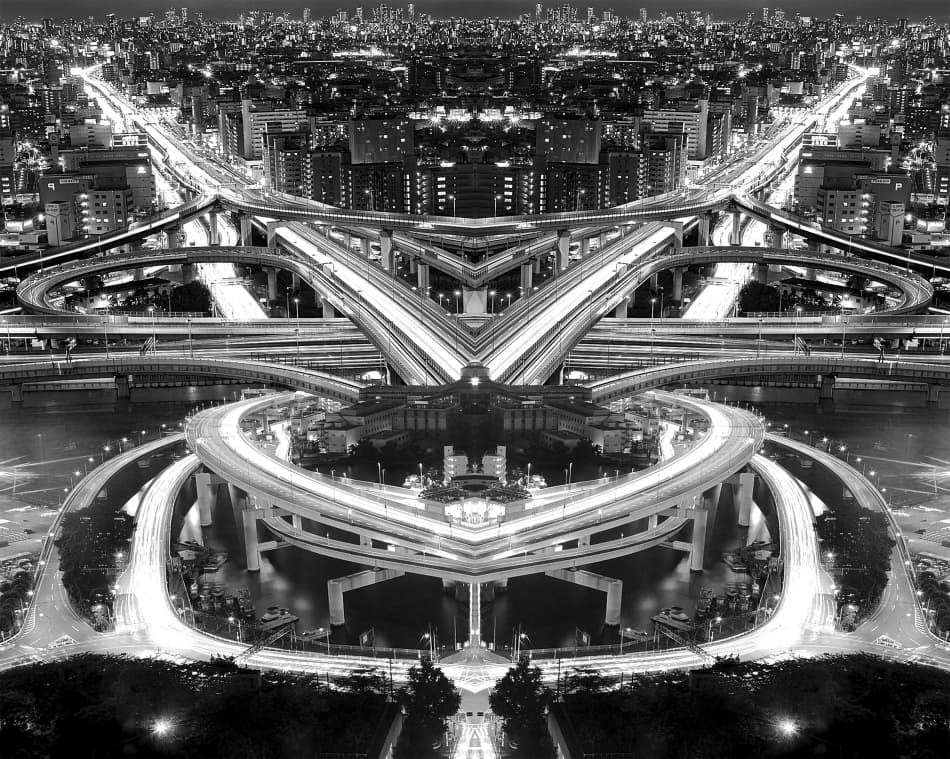 Urban Light Trails by Koji Tajima — canvas wall art