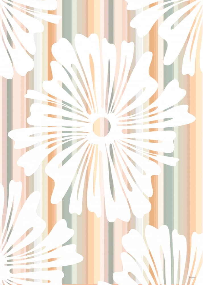Pastel Striped Flowers by Sue Skellern — canvas wall art