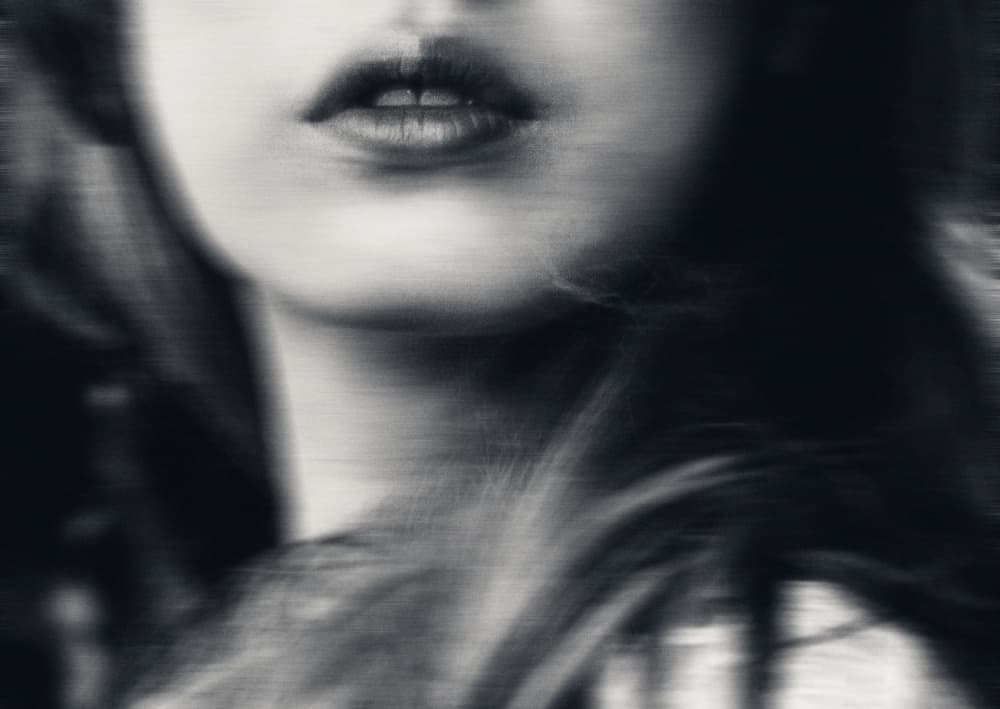 Sensual Blurred Lips by Kahar Lagaa — canvas wall art